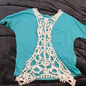 Crochet back shirt